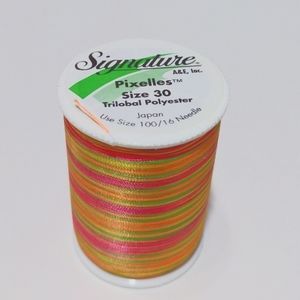 2/$20 Signature Pixelles Variegated Thread 500 YDS M22 Neon Multi Rare